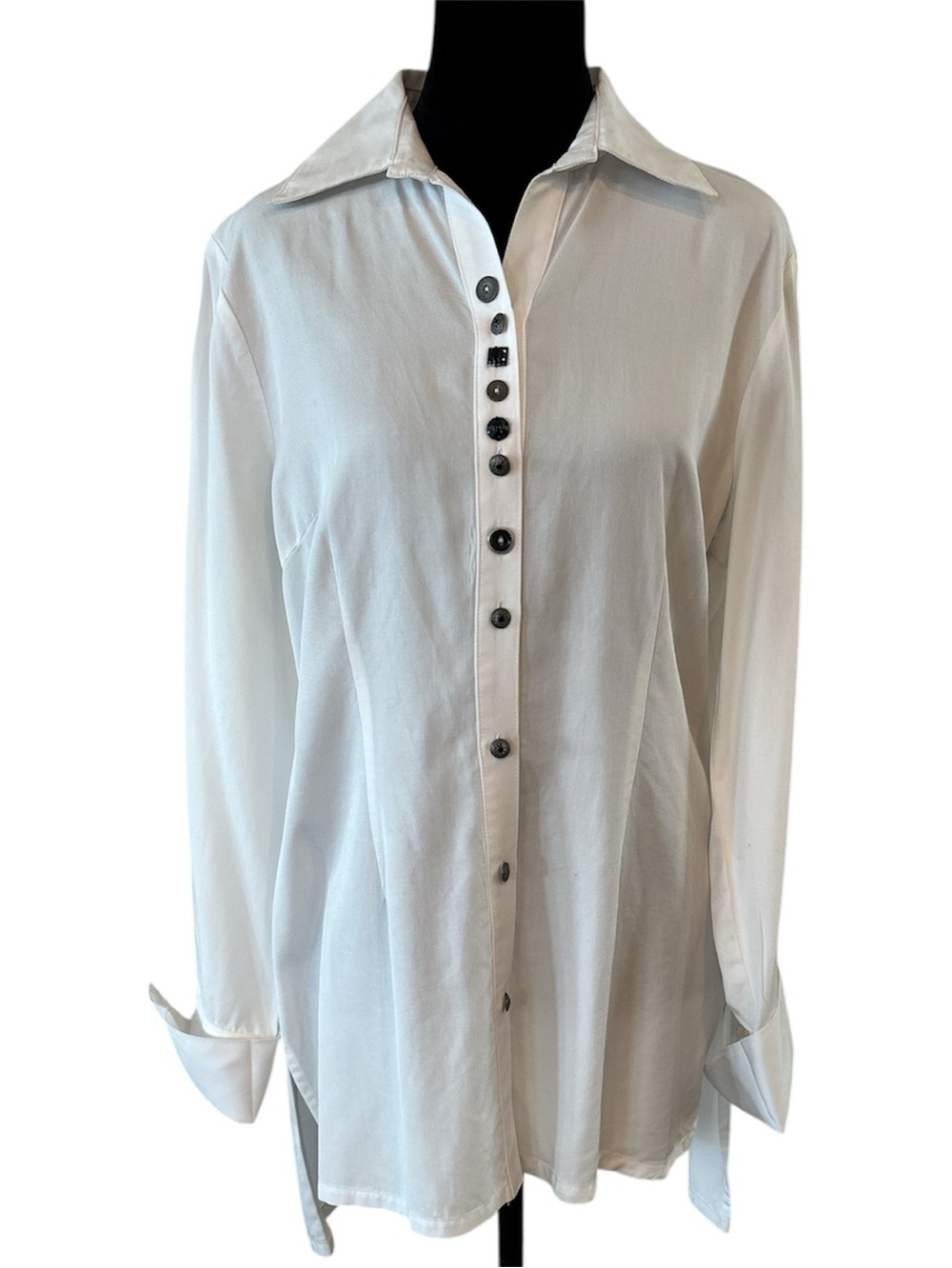 Bella Sky Classic White Button-Down Shirt - Women's Long Sleeve